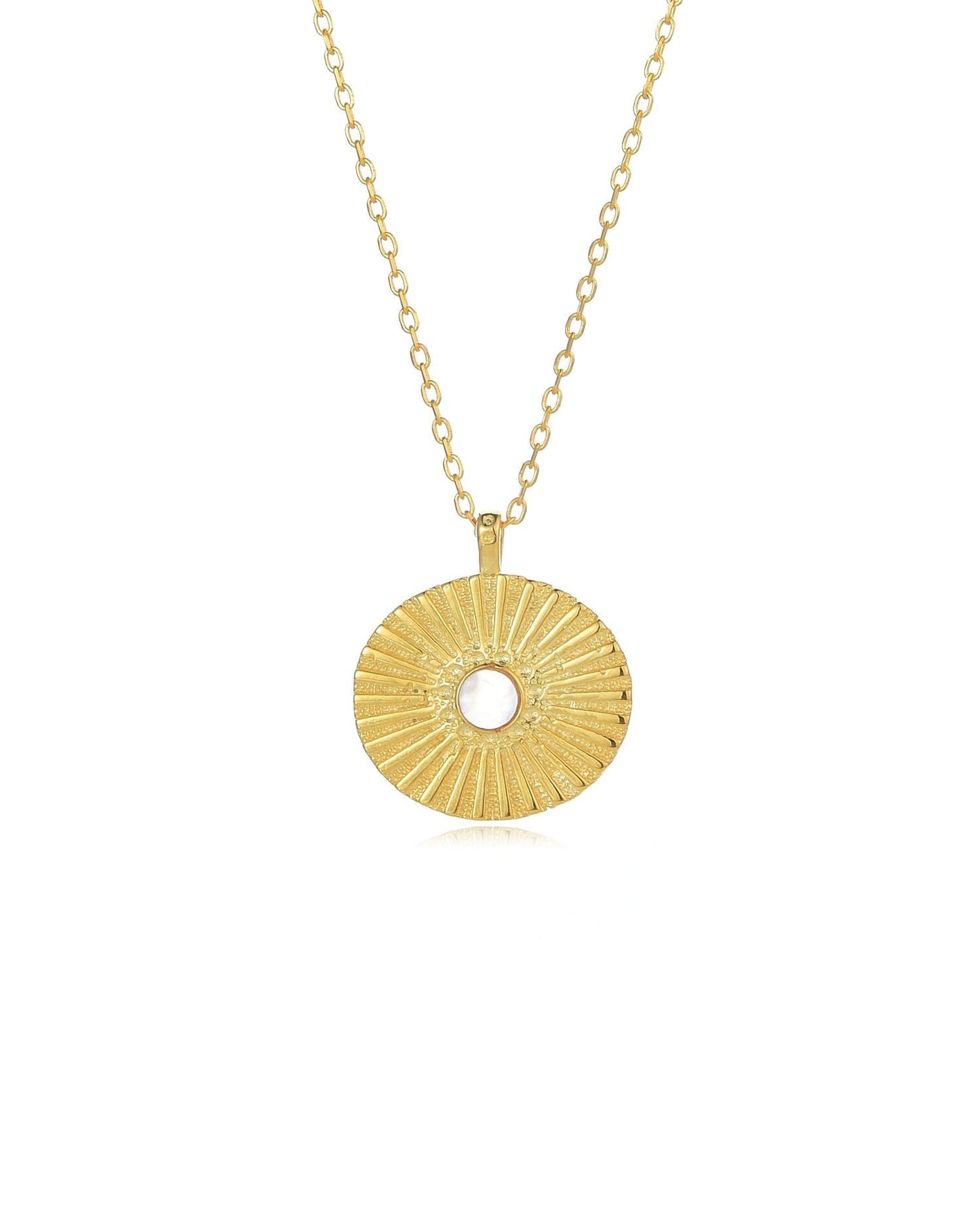Candella Sunburst Pendant Necklace Gold M1