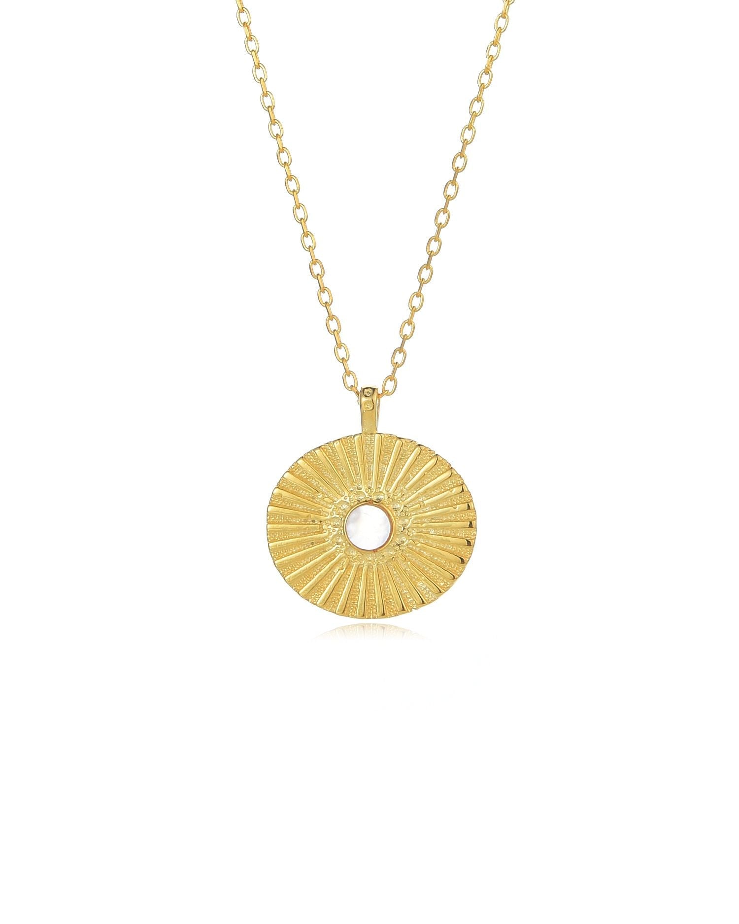 Candella Sunburst Pendant Necklace Gold M1
