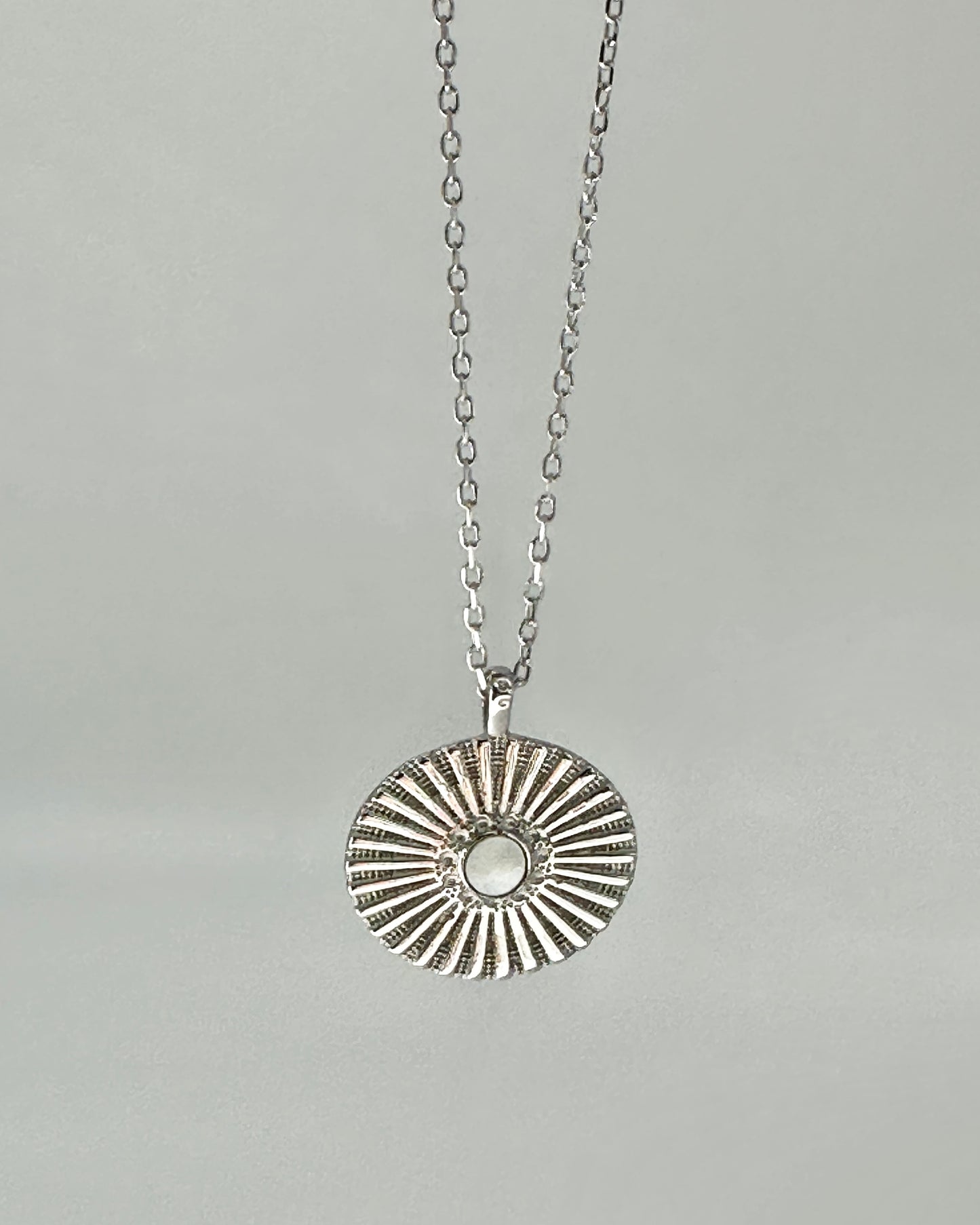Candella Sunburst Pendant Necklace Silver