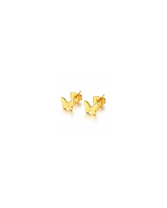 Candella Tiny Butterfly Stud Earrings Gold