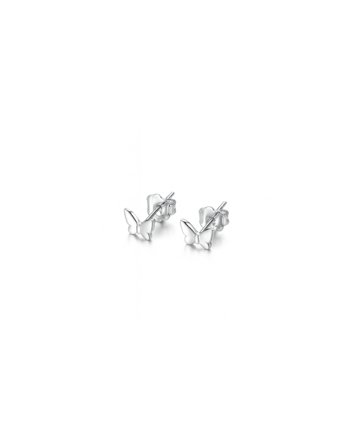 Candella Tiny Butterfly Stud Earrings Silver