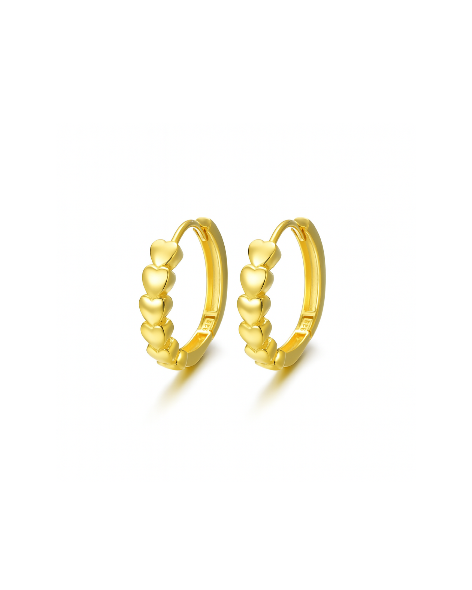Candella Tiny Hearts Hoop Earrings Gold