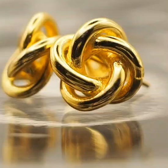 Candella Knot Stud Earrings Gold V1